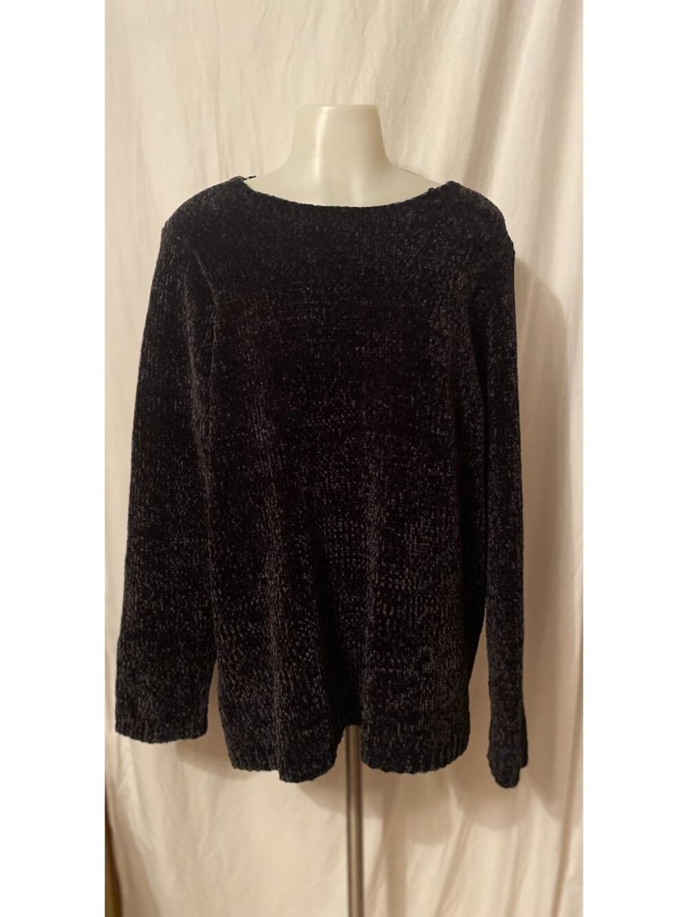GRACE The Perfect Fit Black Textured Knit Pullover Sweater